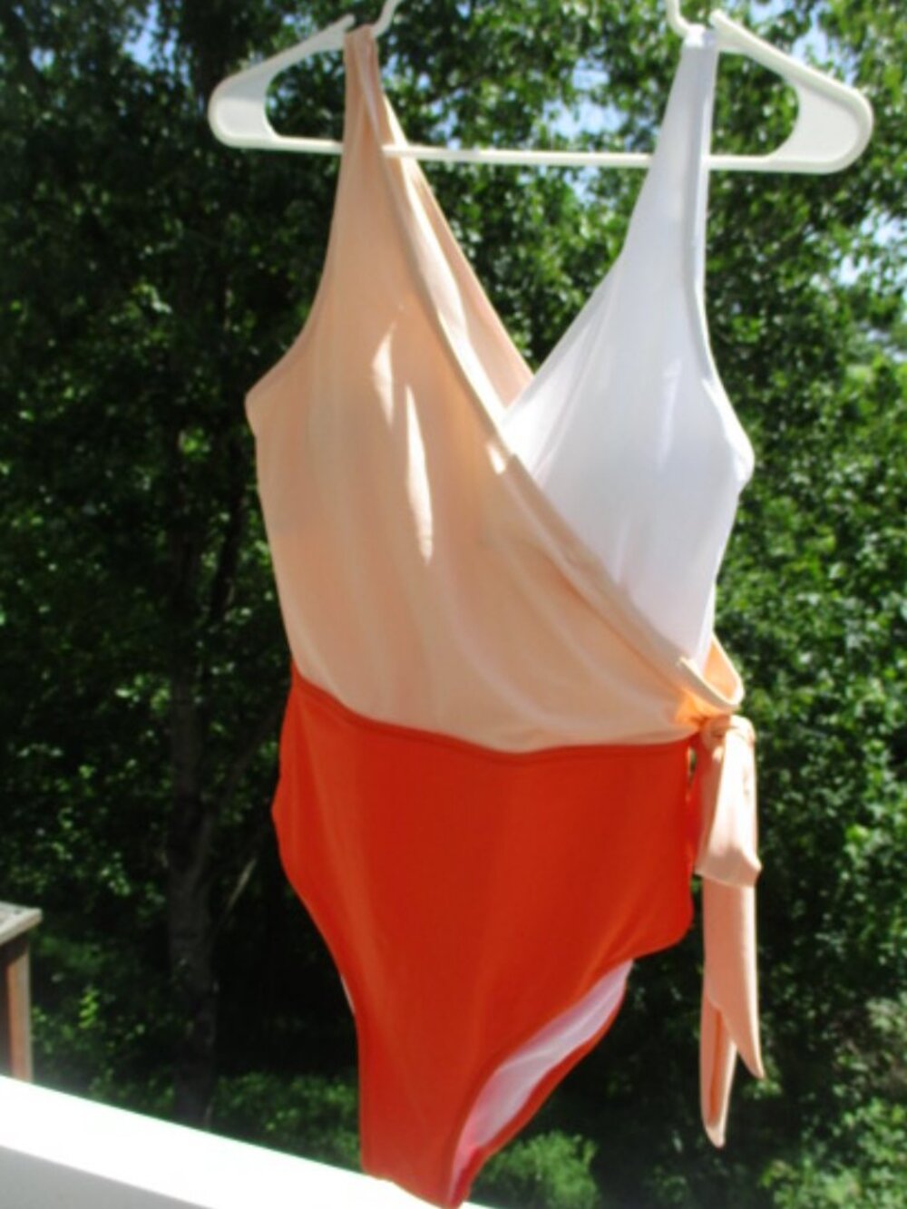 Cupshe White, Pink & Orange Colorblock NWT One-Piece Sz XL
